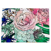 スタイリッシュ水彩花模様 ラージペーパーバッグ (正面)