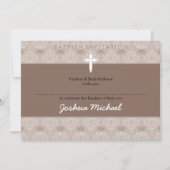 スタイリッシュ洗礼招待状かわいらし: 4aL 招待状 (正面)