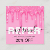 スタイリッシュ滴ガーリー滴ピンクグリッター紹介カード 紹介カード (正面)