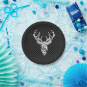 スタイリッシュ炭素繊維上のシカ銀 ペーパープレート (パーティー)