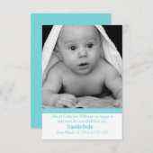スタイリッシュ男の赤ちゃん誕生発表写真カード 案内状 (正面/裏面)
