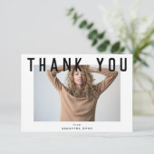 スタイリッシュ白いシック頭が切れるグラット写真 サンキューカード (スタンド正面)