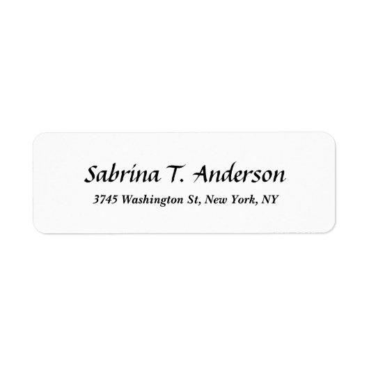 スタイリッシュ白のモダンプロフェッショナルエレガントスクリプト ラベル (正面)
