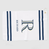 スタイリッシュ白カスタムパーソナライズされたモノグラム名 ゴルフタオル (横)