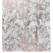 スタイリッシュ白フェイクモダンバラ金ゴールドエレガント大理石 シャワーカーテン (正面)