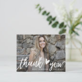 スタイリッシュ白感謝してい本卒業 ポストカード (スタンド正面)