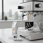 スタイリッシュ白黒の分割スクリプモノグラムのト コーヒーマグカップ