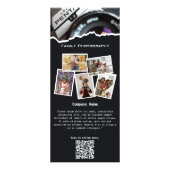 スタイリッシュ白黒の家族写真 ラックカード (正面)