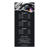 スタイリッシュ白黒の家族写真 ラックカード (裏面)