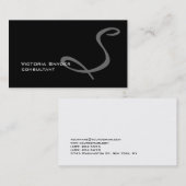 スタイリッシュ白黒グレーモノグラムプロフェッショナル 名刺 (正面/裏面)