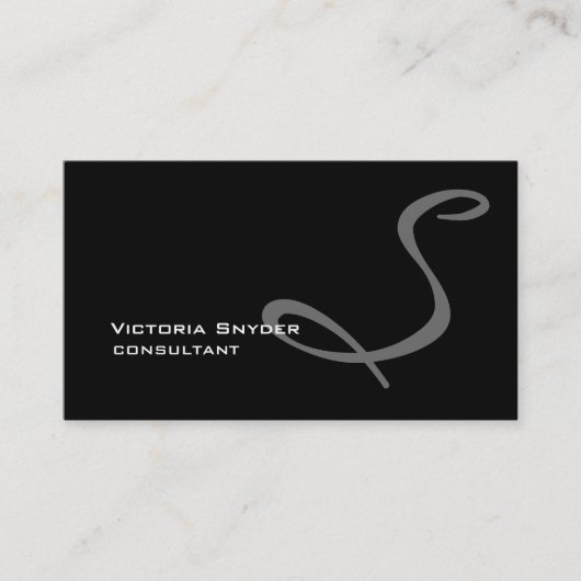 スタイリッシュ白黒グレーモノグラムプロフェッショナル 名刺 (正面)