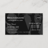 スタイリッシュ白黒グレー（ロゴとモノグラム） 名刺 (裏面)