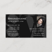 スタイリッシュ白黒グレー(写真とモノグラム) 名刺 (裏面)