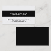 スタイリッシュ白黒ストライプのモダンプロフェッショナル 名刺 (正面/裏面)