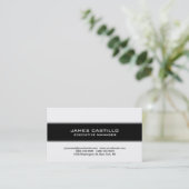 スタイリッシュ白黒ストライプのモダンプロフェッショナル 名刺 (スタンド正面)