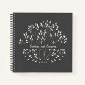 スタイリッシュ白黒ハ絵を描フローラ結婚ズ ノートブック (正面)