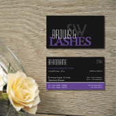 スタイリッシュ白黒パープルシンプルとモノグラム 名刺