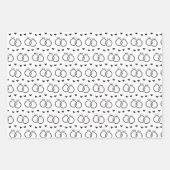 スタイリッシュ白黒ブライダル/ウェディングシャワー ラッピングペーパーシート (正面)