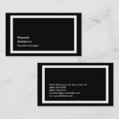 スタイリッシュ白黒プロフェッショナルモダン 名刺 (正面/裏面)