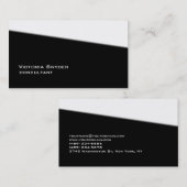 スタイリッシュ白黒プロフェッショナル 名刺 (正面/裏面)