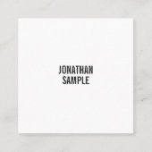 スタイリッシュ白黒ミニマルクモダンリーシック スクエア名刺 (正面)