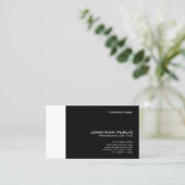 スタイリッシュ白黒モダンプロフェッショナルクリーン 名刺 (スタンド正面)