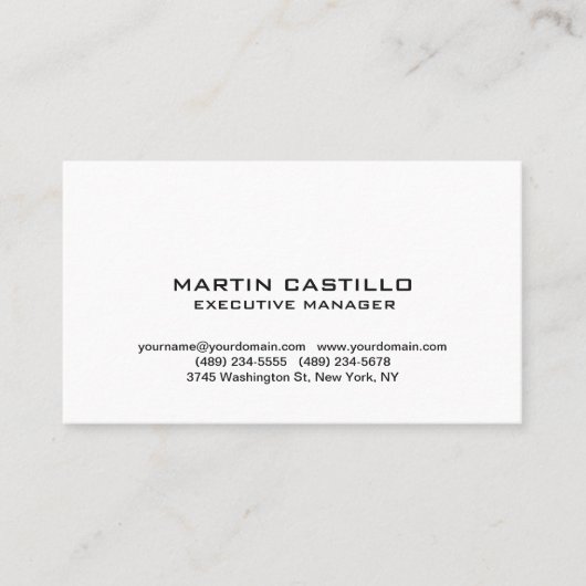 スタイリッシュ白黒モダンプロフェッショナル 名刺 (正面)