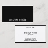 スタイリッシュ白黒モダンミニマルトレンディーシック 名刺 (正面/裏面)