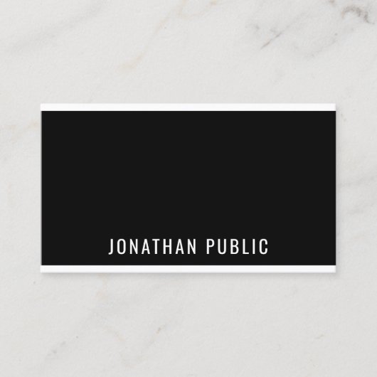 スタイリッシュ白黒モダンミニマルトレンディーシック 名刺 (正面)