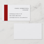 スタイリッシュ白黒レッドストライプビジネスカード 名刺 (正面/裏面)