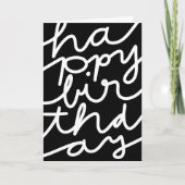 スタイリッシュ白黒事業ハッピーバースデー カード (正面)