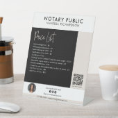 スタイリッシュ白黒写真QR公証人価格表 台座サイン (インサイチュ)