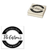 スタイリッシュ白黒書モダンアドレス ラバースタンプ (押印)