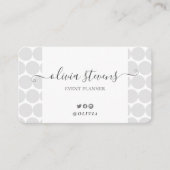 スタイリッシュ白黒水玉模様の署名 名刺 (正面)