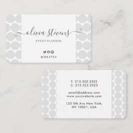 スタイリッシュ白黒水玉模様の署名 名刺