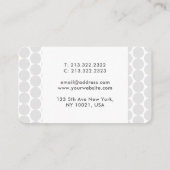 スタイリッシュ白黒水玉模様の署名 名刺 (裏面)