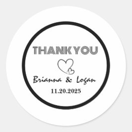 スタイリッシュ白黒結婚式用シール ラウンドシール