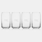 スタイリッシュ白黒署名スクリプトモノグラム ガラス缶 (裏面)