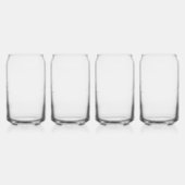 スタイリッシュ白黒署名スクリプトモノグラム ガラス缶 (左)