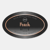 スタイリッシュ白黒製品ラベル桃フレームロゴ 楕円形シール (正面)