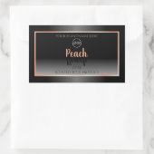 スタイリッシュ白黒製品ラベル桃フレームロゴ 長方形シール (バッグ)