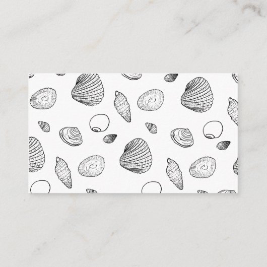 スタイリッシュ白黒貝の模様 名刺 (裏面)