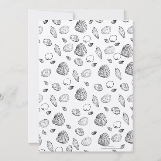 スタイリッシュ白黒貝の模様 招待状 (裏面)