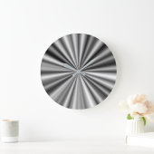 スタイリッシュ白黒銀模様 ラージ壁時計 (ホーム)