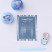 スタイリッシュ石板ブルーシェブロン美しいサロン価格表 チラシ (シングル)