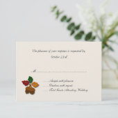 スタイリッシュ秋の結婚式応答カード 出欠カード (スタンド正面)