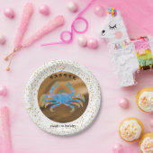 スタイリッシュ第1回がん誕生日および金ゴールド紙吹雪紙 ペーパープレート (パーティー)