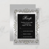 スタイリッシュ第60回ウェディングRSVP 出欠カード (正面/裏面)