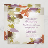 スタイリッシュ紅葉モダン感謝祭招待状 招待状 (正面/裏面)