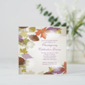 スタイリッシュ紅葉モダン感謝祭招待状 招待状 (スタンド正面)